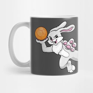 Rabbit as handball player with handball Mug